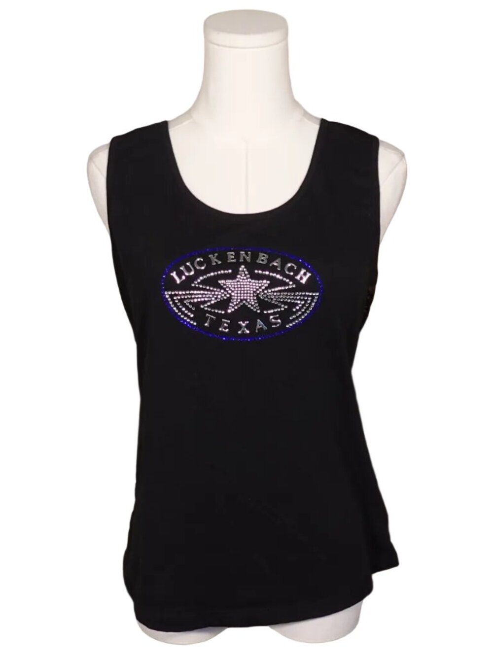 Luckenbach Texas Rhinestone Tank Top-M